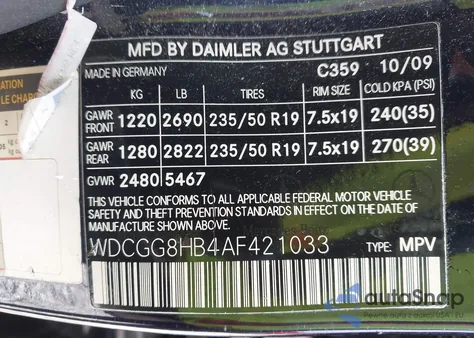 2010 Mercedes-Benz Glk 350 4Matic из США, поврежденный, VIN WDCGG8HB4AF421033